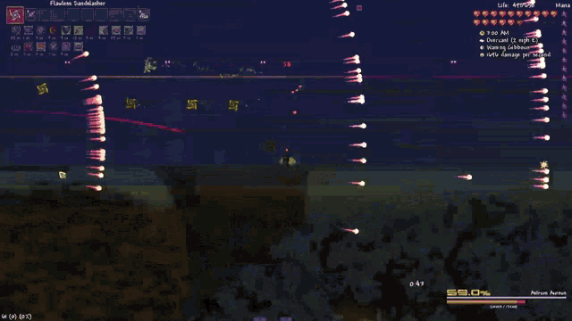 a screenshot of a video game that says flawless sandblaster