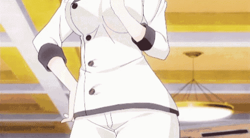 a woman in a white suit is dancing in a room with a yellow ceiling .