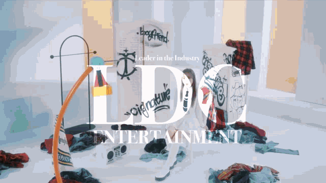 a poster for ido entertainment shows a messy room