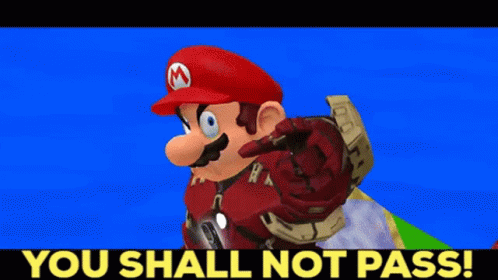Smg4 Mario GIF - Smg4 Mario You Shall Not Pass GIFs