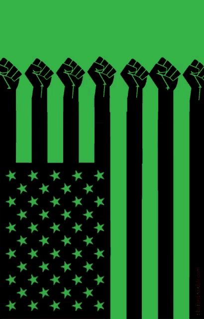 a poster that says #black lives matter with a flag in the background