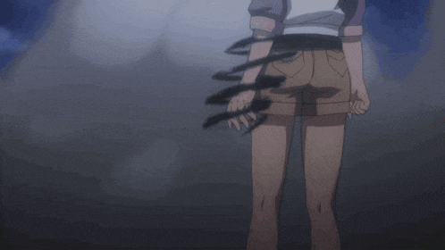 a woman in shorts is holding an umbrella in the dark