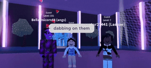 a screenshot of a video game with the words dabbing on them on the bottom left