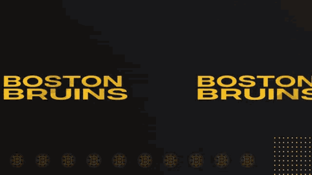 boston bruins logo on a black background with gold letters