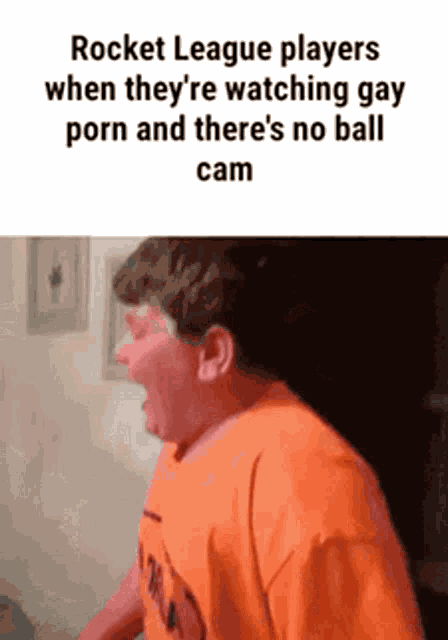 a rocket league player is watching gay porn and there is no ball cam