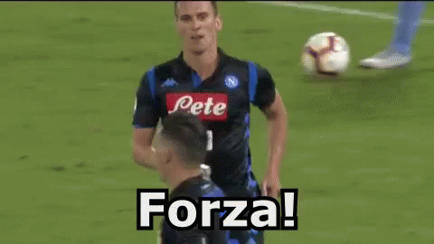Milik Napoli Forza Calciatore Calcio Abbraccio Vincere GIF - Milik Napoli Football Team Football Player GIFs