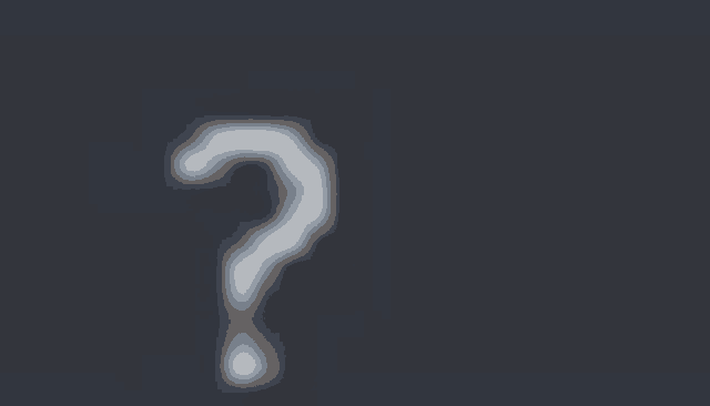 a blurred question mark on a dark background .