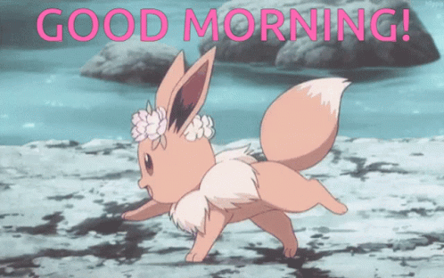 Eevee Good Morning GIF - Eevee Good Morning Flower Crown GIFs