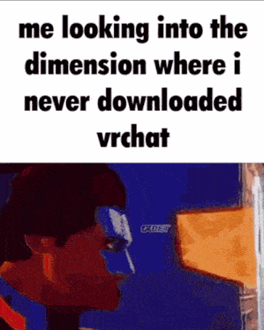 a meme about looking into the dimension where i never downloaded vrchat