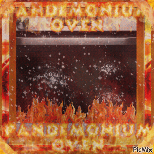 a picture of a burning oven with the words " andimagnum oven " on it