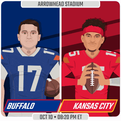 an advertisement for a football game between the buffalo bills and kansas city
