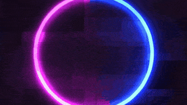 a purple and blue circle with a lightning bolt in the center