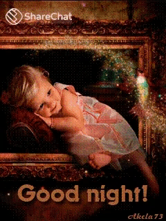 a picture of a little girl laying on a couch with the words good night on the bottom
