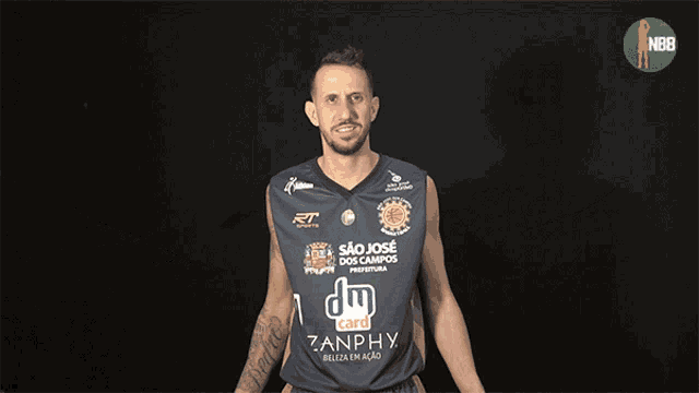 a man wearing a jersey that says sao jose dos campos