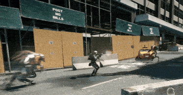 a sign that says post no bills is on a building