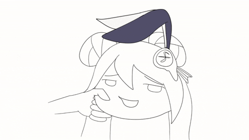 a cartoon drawing of a girl and a boy with the letter s on their forehead