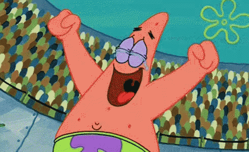 patrick star from spongebob has his arms outstretched