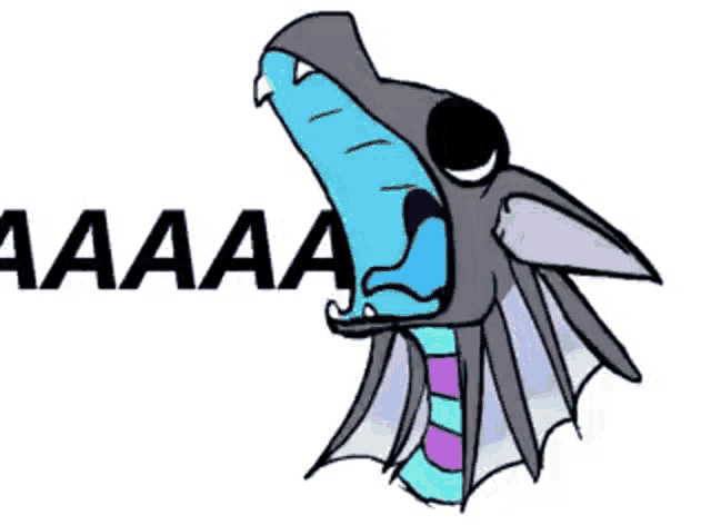 a drawing of a dragon with its mouth open and the word aaa written below it