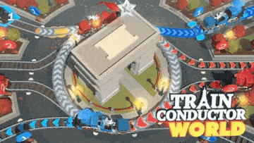 a game called train conductor world is being played on a phone