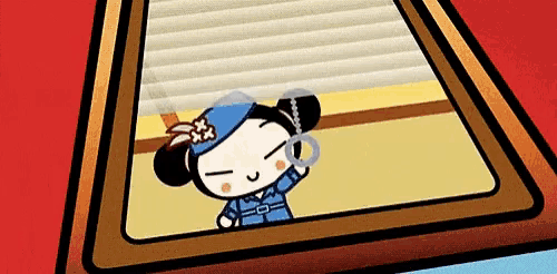 a cartoon character is holding a pair of handcuffs