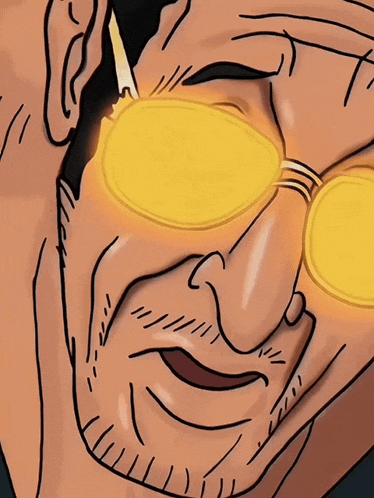 a cartoon drawing of a man wearing sunglasses