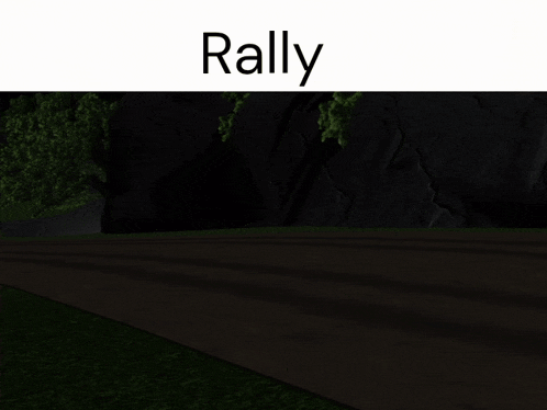 a picture of a road with the word rally on it