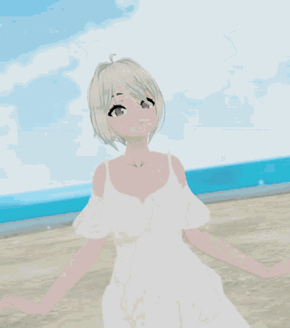 a sandy beach with a blue ocean in the distance