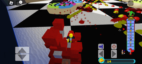 a screenshot of a video game with a score of 14 points