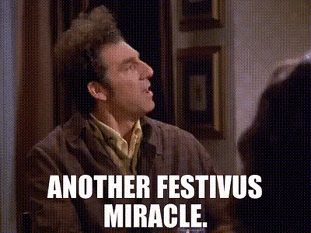 Seinfeld Kramer GIF - Seinfeld Kramer Festivus Miracle GIFs