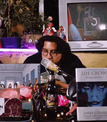 a special edition of the crow book sits on a table