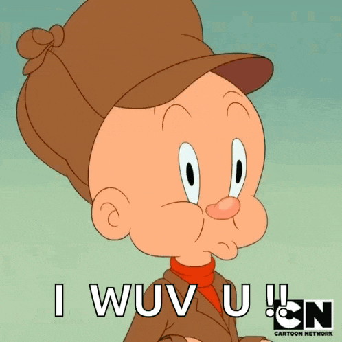 a cartoon character from cartoon network says i wouv u