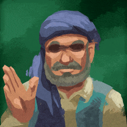 a man with a beard wearing sunglasses and a blue turban