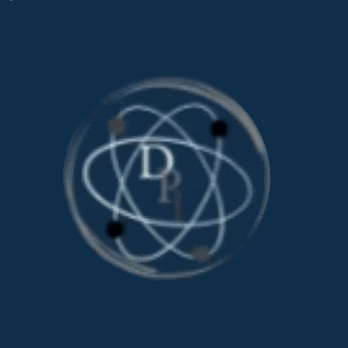 a picture of an atom with the letter p inside