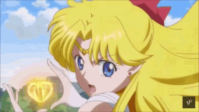 a cartoon of a girl with a heart in her hand