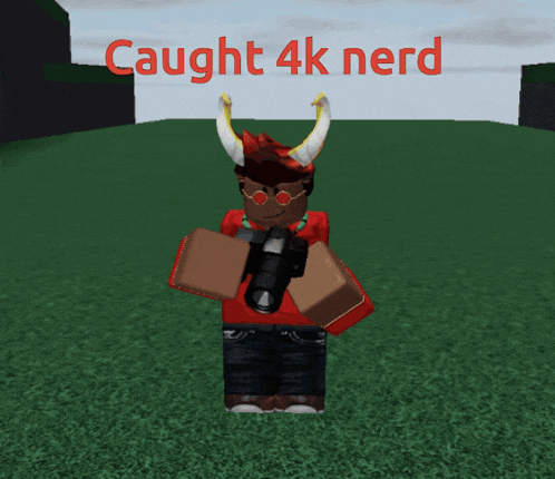 a caught 4k nerd sign with a cartoon character