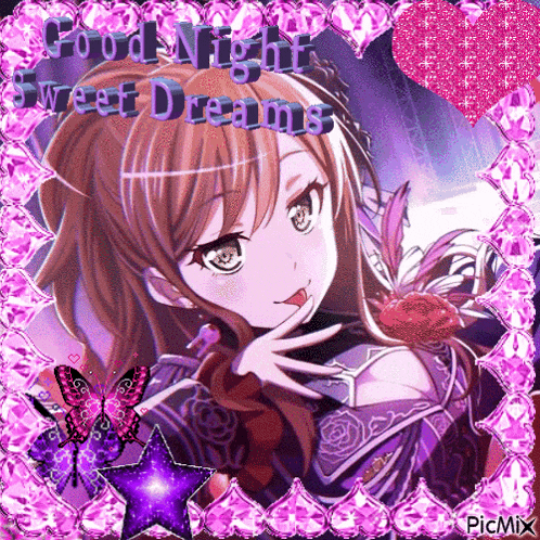 a picture of an anime girl with the words good night sweet dreams on it