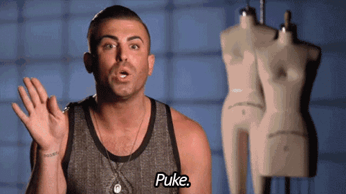 a man with a tattoo on his wrist says puke