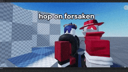a screenshot of a video game with the words hop on forsaken written on it