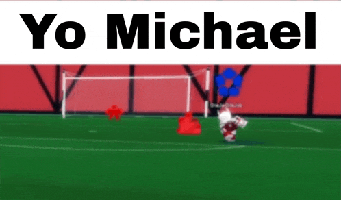 a picture of a soccer field with the name yo michael on the bottom