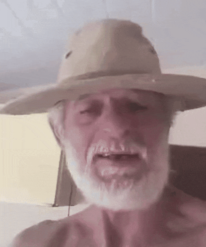 a man with a beard is wearing a hat