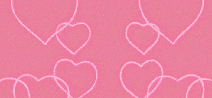 a purple heart is surrounded by pink hearts on a black background