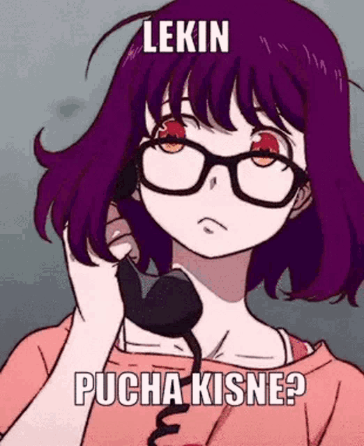 a girl with glasses is talking on a telephone .