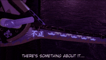 a purple background with a cartoon character and the words " you talk too much "