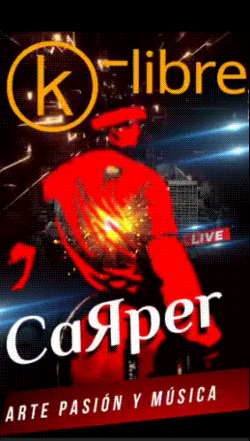 a poster for k-libre with a red man on it