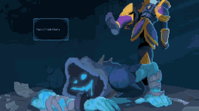 a video game screen shows a blue background with a lot of icons