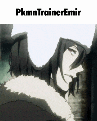 a picture of a man with long hair wearing a white hat with the words pkmn trainer emir below it