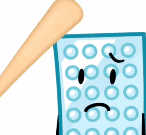 a cartoon drawing of a remote control with a face and a baseball bat