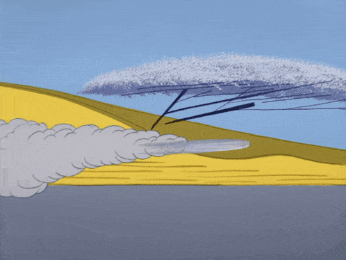 a cartoon character named bugs bunny is running in the sand