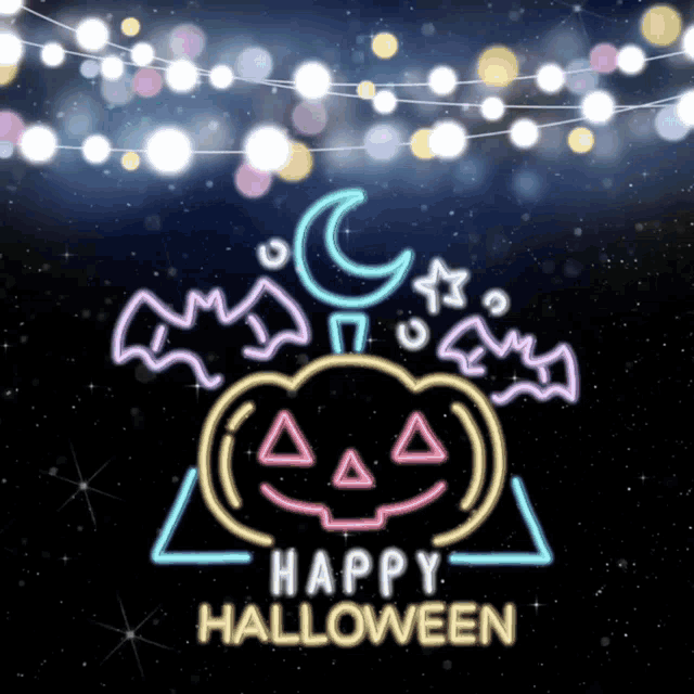 Halloween Neon GIF - Halloween Neon Pumpkin GIFs