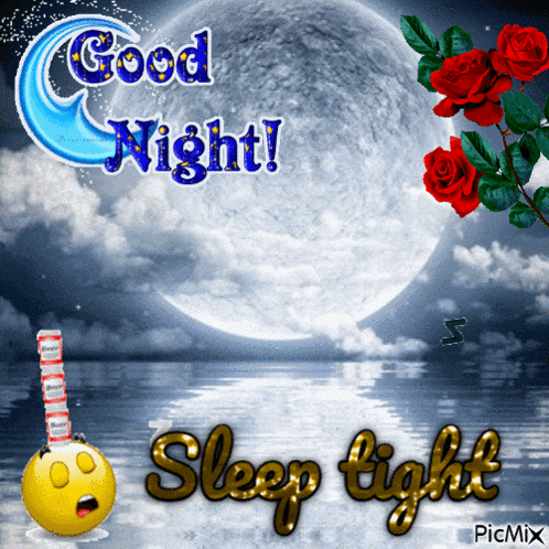a picture of a full moon with the words good night sleep tight